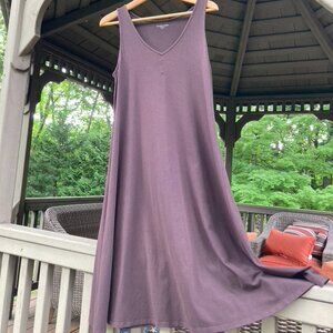 Eileen Fisher A-Line Sleeveless Cotton Dress (Medium Petite), Brown